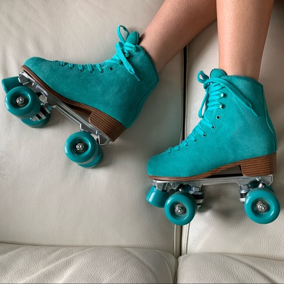Intentionally Blank Turquoise Ring Skate Suede Roller Skates 39 - Picture 3 of 14